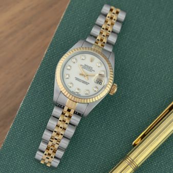 Rolex Lady-Datejust 26 79173, Yellow Gold & Steel, Ivory Diamond Dial, Jubilee Bracelet, Renewed
