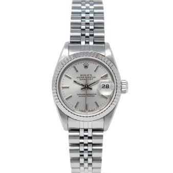 Rolex Lady-Datejust 69174 Wristwatch, Jubilee Bracelet, Silver Index Dial, Fluted Bezel