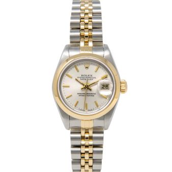 Rolex Lady-Datejust 26mm 79163 Wristwatch, Jubilee Bracelet, Silver Index Dial, Smooth Bezel