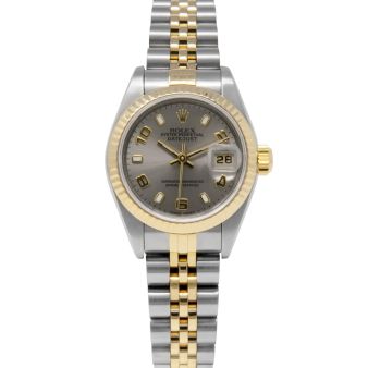 Rolex Lady Datejust 79173 Wristwatch, Jubilee Bracelet, Silver Arabic Dial, Fluted Bezel