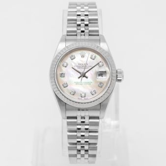 Rolex Lady-Datejust 26 79174 Wristwatch, Mother of Pearl Diamond Dial, Jubilee Bracelet, Fluted Bezel