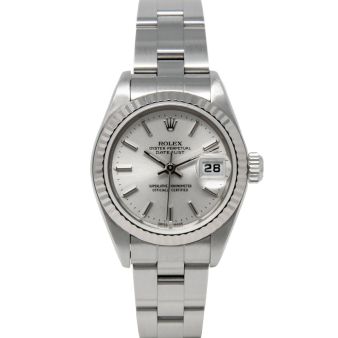 Rolex Lady-Datejust 26 79174 Wristwatch, Oyster Bracelet, Silver Index Dial, Fluted Bezel