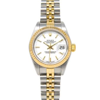 Rolex Lady-Datejust, White Face, Steel & Gold, 69173
