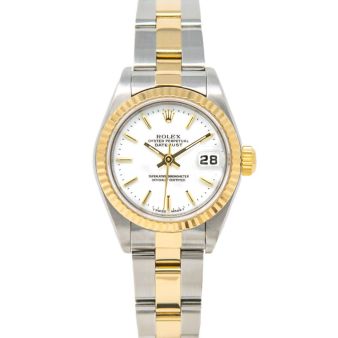Rolex Lady-Datejust, White Face, Steel & Gold, 69173
