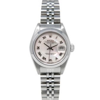 Rolex Lady-Date 79160 Wristwatch, Jubilee Bracelet, Decorated Mother of Pearl Roman Dial, Smooth Bezel