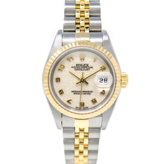 Rolex Lady Datejust 79173 Wristwatch, Jubilee Bracelet, Ivory Jubilee Arabic Dial, Fluted Bezel