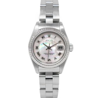 Rolex Lady Datejust 79174 Wristwatch, Oyster Bracelet, Decorated MOP Roman Dial, Fluted Bezel