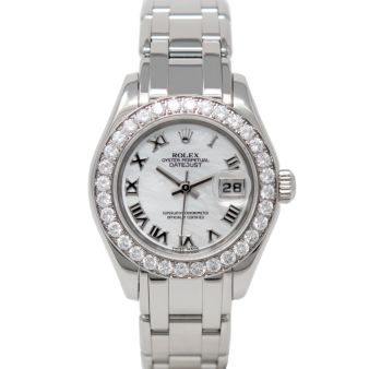 Rolex Pearlmaster 29 80299 Wristwatch, Pearlmaster Bracelet, MOP Roman Dial, Diamond Bezel