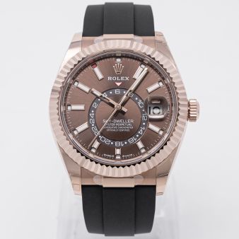 Rolex Sky-Dweller 336235 Wristwatch, Chocolate Dial, Oysterflex Bracelet, Fluted Bezel