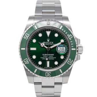 Rolex Submariner 116610LV Wristwatch, Oyster Bracelet, Green Dial, Green Uni-Directional Bezel