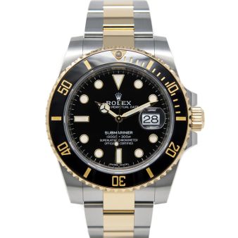 Rolex Men's Submariner Date 116613LN Wristwatch, Oyster Bracelet, Black Index Dial, 60-Minute Rotatable Bezel