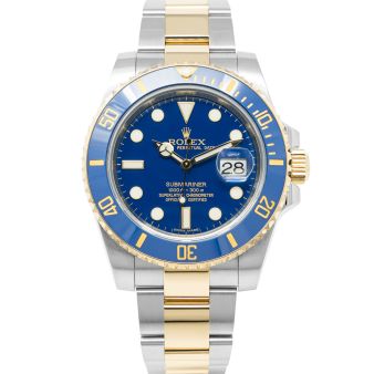 Rolex Submariner Date 116613LB Wristwatch, Oyster Bracelet, Blue Index Dial, Bi-Directional 60-Minute Bezel