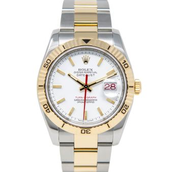 Rolex Datejust 36 "Thunderbird" 116263 Wristwatch, Oyster Bracelet, White Index Dial, Fluted Bezel