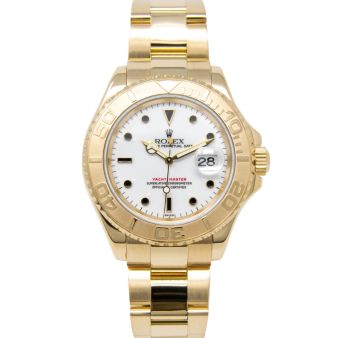 Rolex Yacht-Master 16628 Wristwatch, Oyster Bracelet, White Dial, Rotatable Bezel