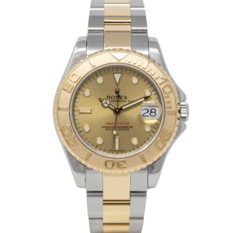 Rolex Yacht-Master 35 68623 Wristwatch, Oyster Bracelet, Champagne Index Dial, Rotatable Bezel