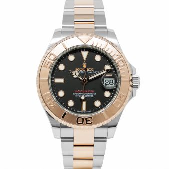 Rolex Yacht-Master 37 268621 Wristwatch, Oyster Bracelet, Black Dial, Rotatable Bezel