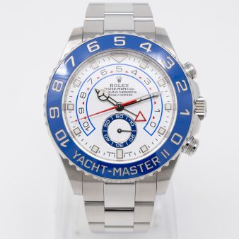 Rolex Yacht-Master II 116680 Wristwatch, White Dial, Oyster Bracelet, Ring Command Blue Bezel