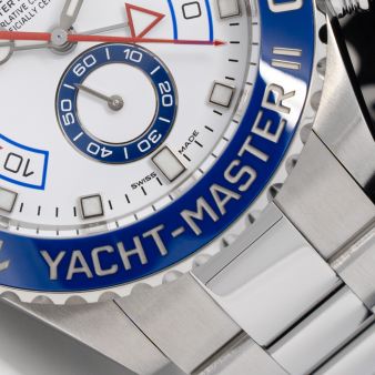 Rolex Yacht-Master II 116680 Wristwatch, White Dial, Oyster Bracelet, Ring Command Blue Bezel
