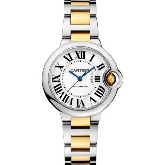 Cartier Ballon Bleu de Cartier W2BB0002 Wristwatch Silver Dial, Steel & Yellow Gold Bracelet