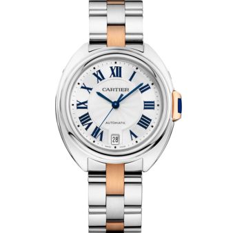 Cartier Clé de Cartier W2CL0002 Wristwatch Silver Dial, Steel & Rose Gold Bracelet