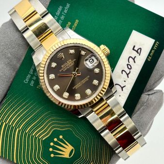 Rolex Datejust 31 278273 Wristwatch, Oyster Bracelet, Dark Grey Diamond Dial, Fluted Bezel