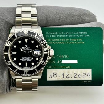 2024 Rolex Submariner Date 16610, 40mm, Steel, Black Dial, Box & Papers