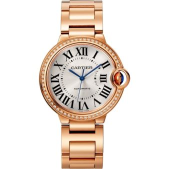 Cartier Ballon de Cartier WJBB0037 Wristwatch, Silver Dial, Rose Gold Bracelet