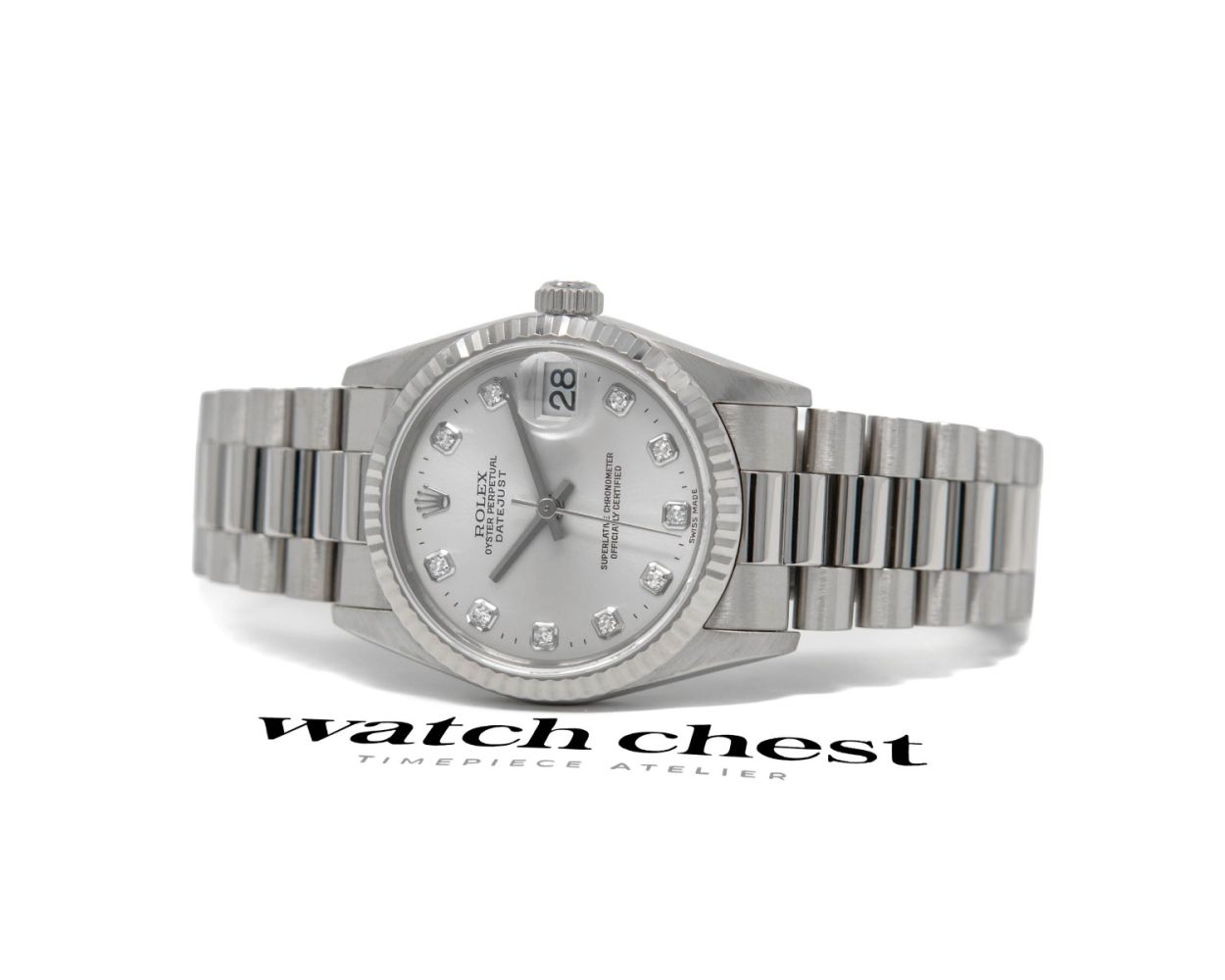 @L Rolex 18k White Gold Women's Datejust (68279) – Watches Etc.