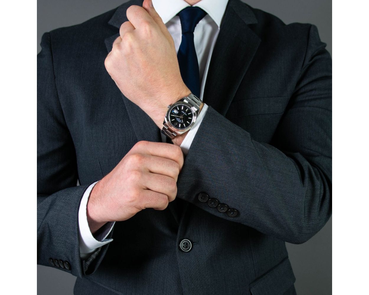 Rolex Datejust 41 Black Dial Jubilee Fluted On Wrist Rolex Datejust