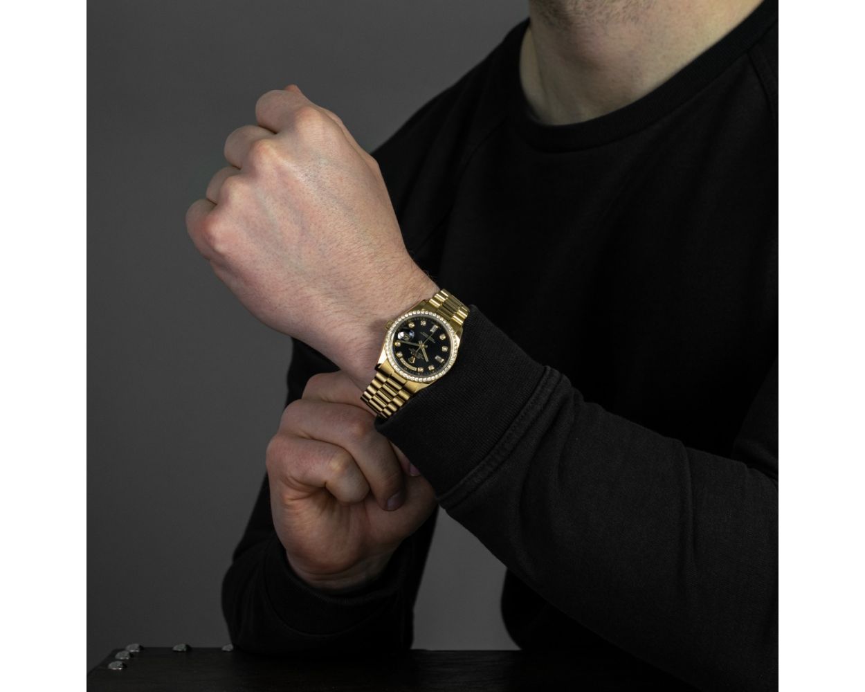 【正規販売店】 Buy Dial Black - Watch 118348 36 Day-Date Rolex Used Genuine モッズコート