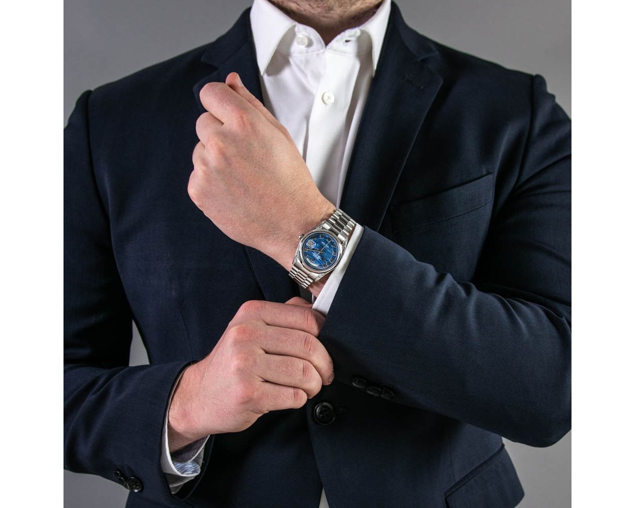 Buy Genuine Used Rolex Day-Date 36 118296 Watch - Blue Wave