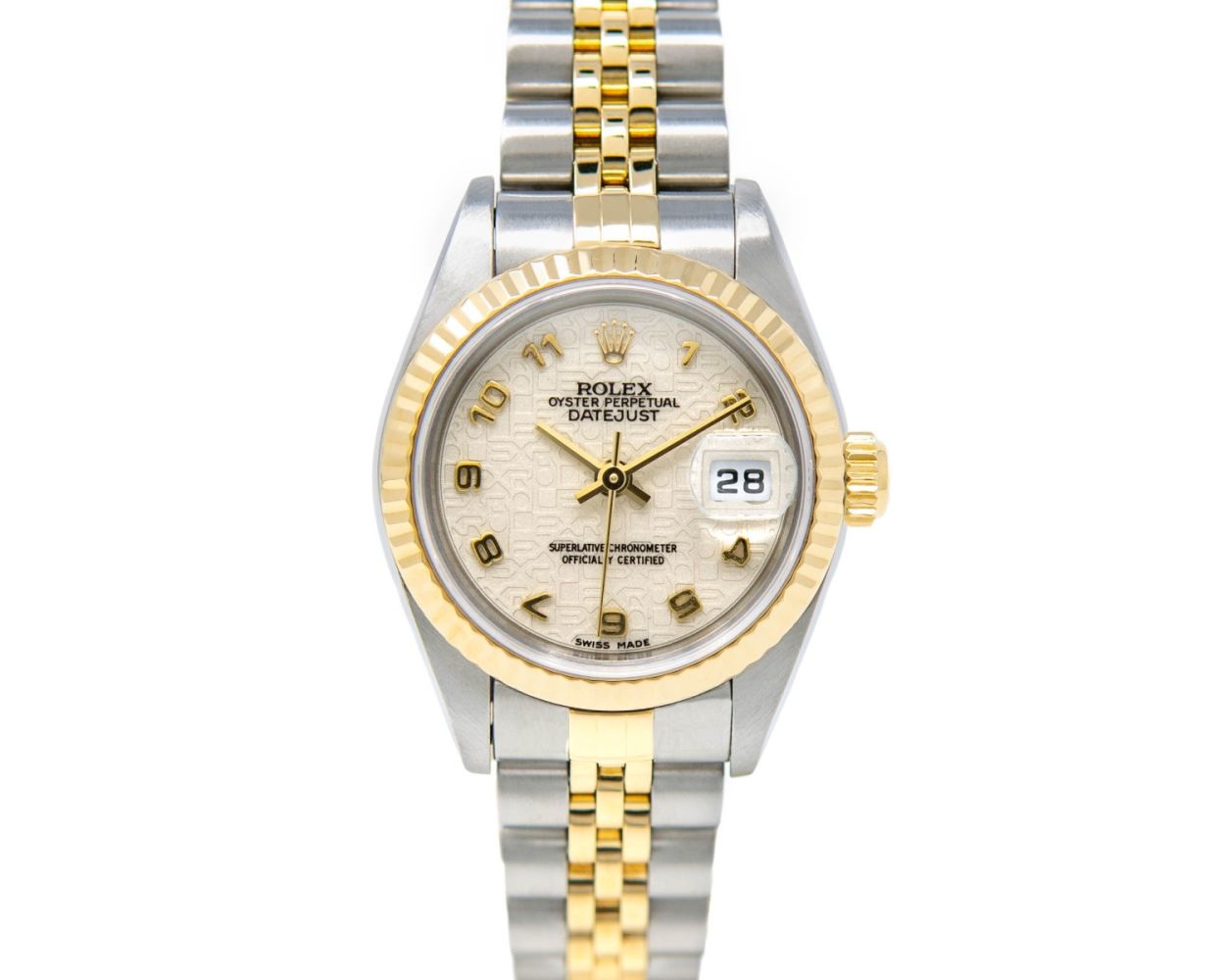 Rolex Ladies Datejust President 28 : m279178-0002 ca. 2021 : Diamond sunray  silver dial on President bracelet Used
