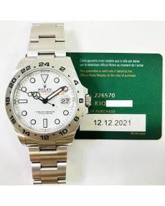 Genuine Rolex Explorer II 42mm, Oyster Bracelet, White Dial, 24 Hour Bezel