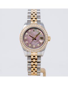 Rolex Lady-Datejust 26 179383 Wristwatch, Black Mother of Pearl Diamond, Jubilee Bracelet, Diamond Bezel