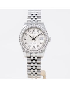 Rolex Lady-Datejust 26 179384 Wristwatch, Silver Jubilee Diamond Dial, Diamond Bezel, Jubilee Bracelet