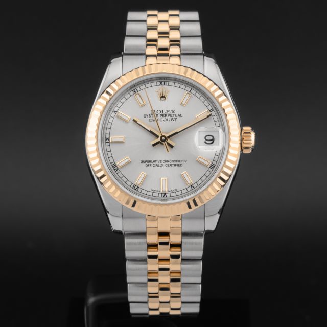 Rolex Datejust 31 178273 Wristwatch, Silver Dial, Jubilee Bracelet, Fluted Bezel
