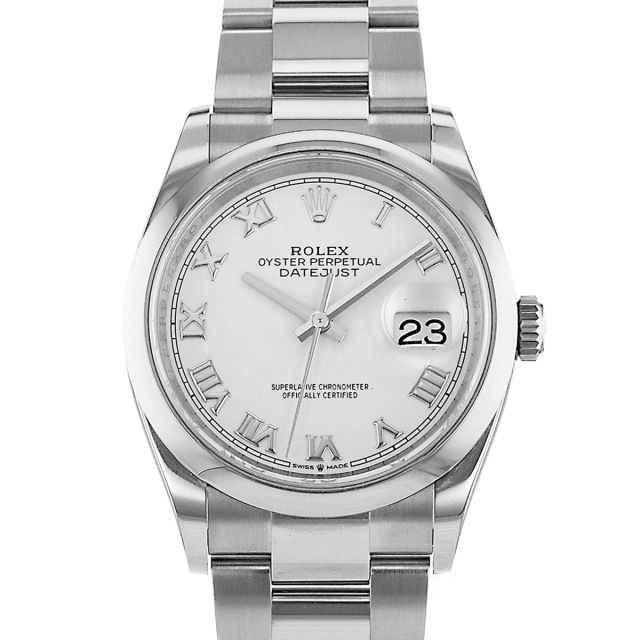 2020 Rolex Datejust 36, 126200, Steel, White Roman, Oyster Bracelet, Box & Papers