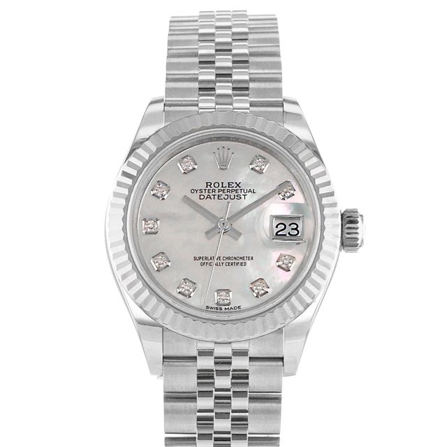 2018 Rolex Lady-Datejust 28, 279174, Steel & Gold, Mother of Pearl Diamond, Jubilee Bracelet, Box & Papers