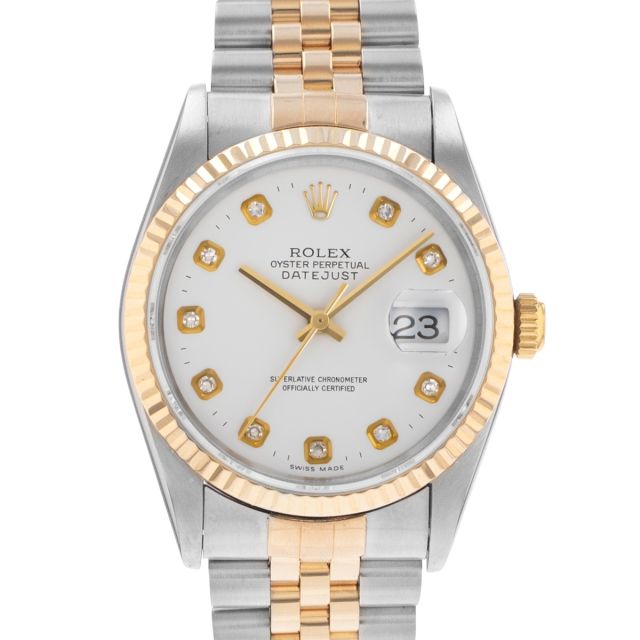 1993 Rolex Datejust 36, 16233, Steel & Gold, White Diamond Dial, Jubilee Bracelet, Watch Only