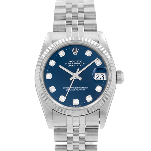 1993 Rolex Datejust 31, 68274, Steel & Gold, Blue Diamond Dial, Jubilee Bracelet, Watch Only