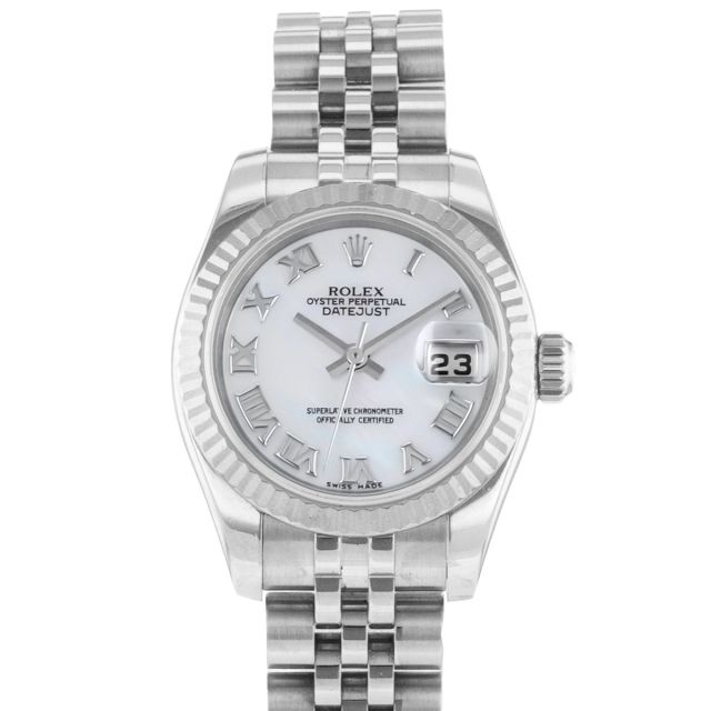Rolex Lady-Datejust, 179174, Steel & Gold, Mother of Pearl Roman, Jubilee Bracelet, Watch Only