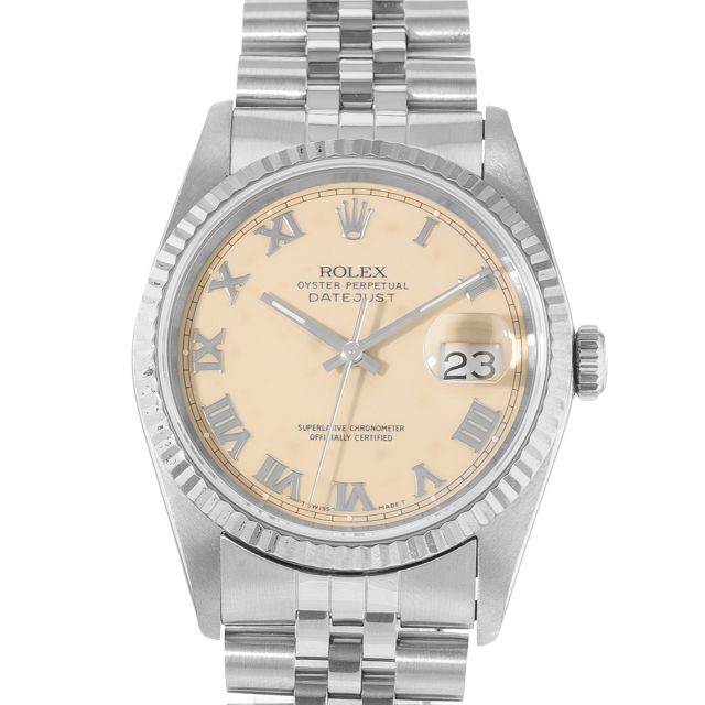 1990 Rolex Datejust 36, 16234, Steel & White Gold, Ivory Roman Dial, Jubilee Bracelet, Papers Only