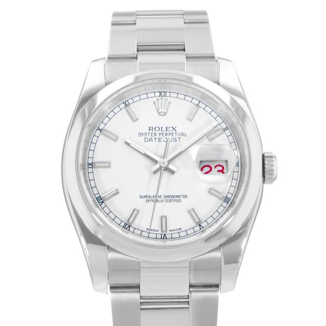 Rolex Datejust 36, 116200, Steel, White Index, Oyster Bracelet, Box & Papers (Renewed)