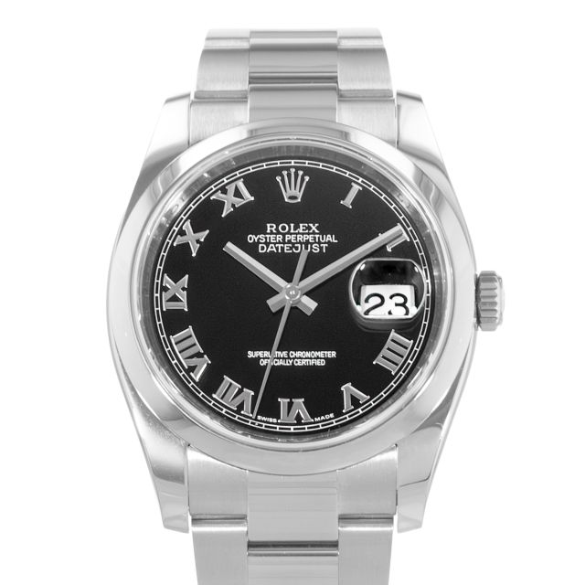 Rolex Datejust 36, 116200, Steel, Black Roman Dial, Oyster Bracelet, Watch Only