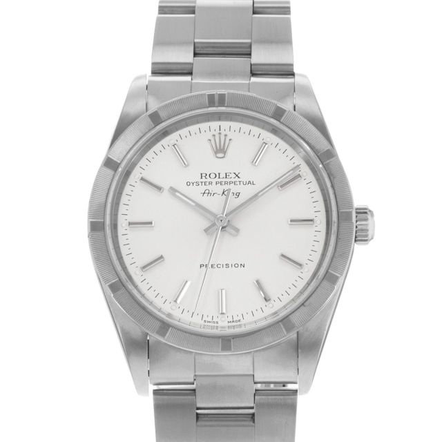 Rolex Air-King, 14010, 34mm, Steel, Silver Dial, Oyster Bracelet, Watch Only (Renewed)