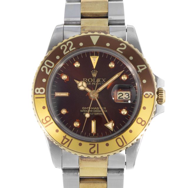 Rolex GMT-Master, 16753, Steel & Gold, Chocolate "Nipple" Dial, Brown & Yellow "Root Beer" Bezel, Watch Only