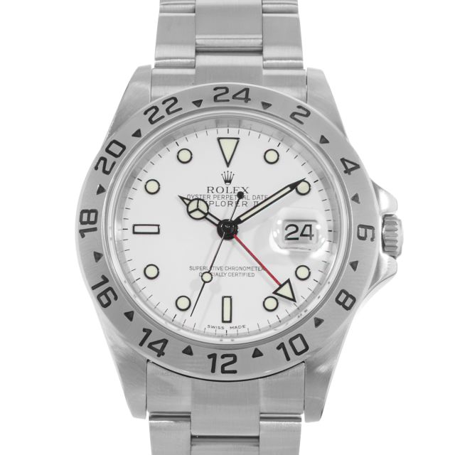 Rolex Explorer II, 16570, 40mm, Steel, White "Polar" Dial, Oyster Bracelet, Watch Only (Renewed)