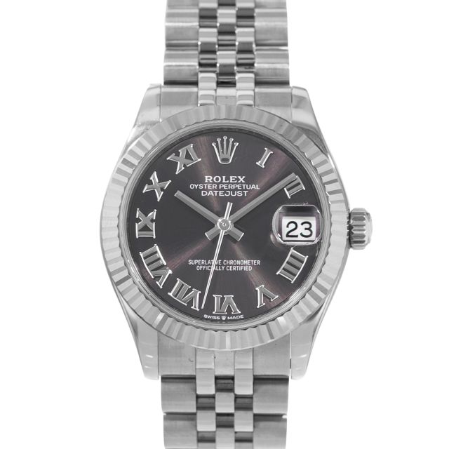 Rolex Datejust 31, Dark Grey Roman Dial, Jubilee Bracelet, Fluted Bezel