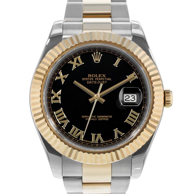 Rolex Datejust II, 116333, 41mm, Steel & Yellow Gold, Slate Roman Dial, Oyster Bracelet, Watch Only (Renewed)