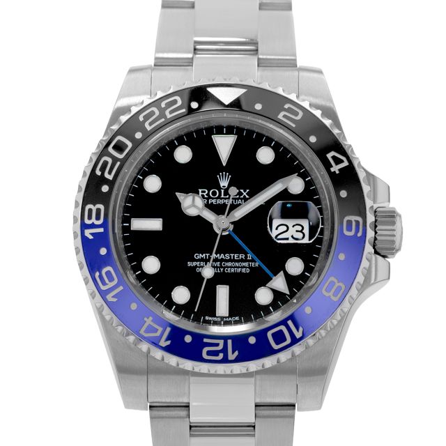 Rolex GMT-Master II, Black Dial, Black & Blue "Batman" Bezel, Steel, 116710BLNR